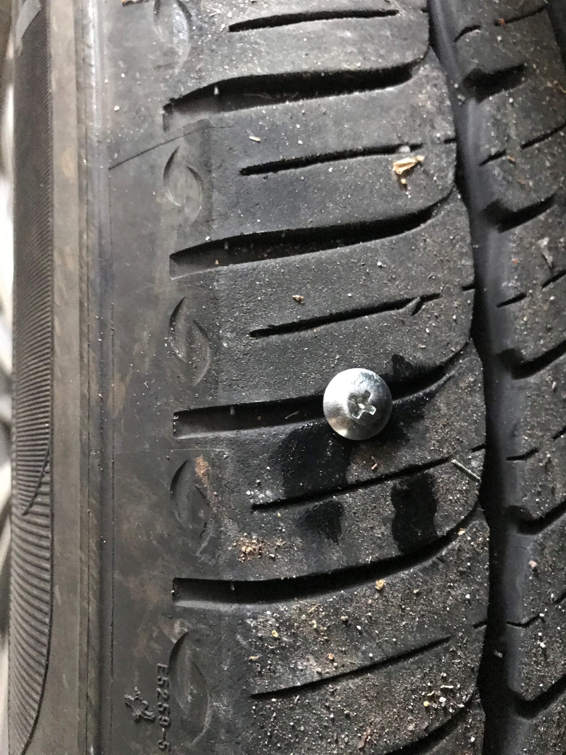 Screw Embedded in Tire
