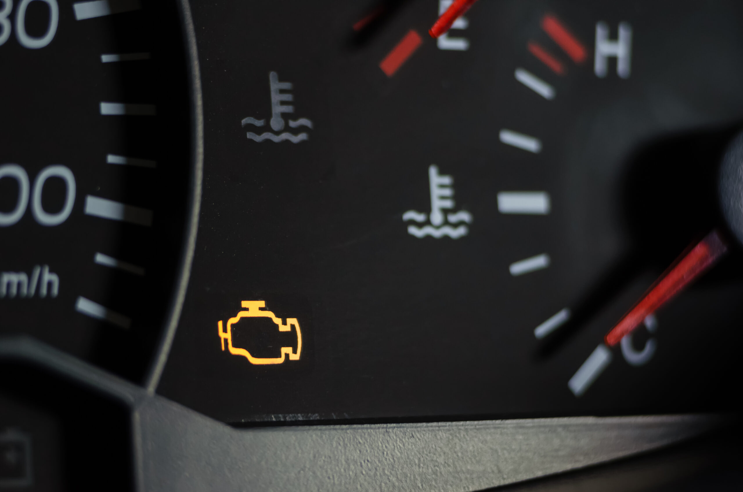 check engine light coming on in a car's dashboard